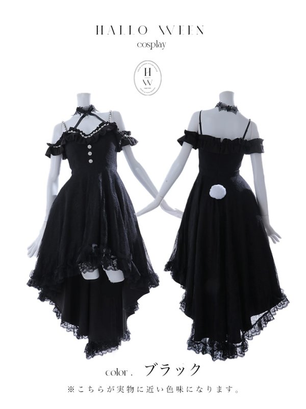 画像19: 【SALE!!】【即日発送！】【ハロウィン】 バニーショートインロングワンピース 【コスプレ5点セット】【XS-XLサイズ/2カラー】[OF04]