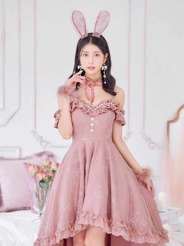 画像3: 【SALE!!】【即日発送！】【ハロウィン】 バニーショートインロングワンピース 【コスプレ5点セット】【XS-XLサイズ/2カラー】[OF04]