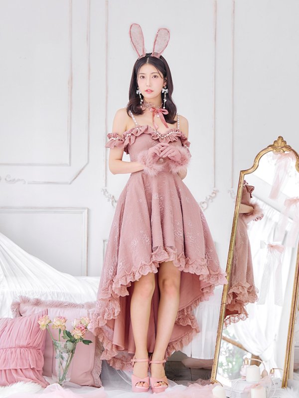 画像4: 【SALE!!】【即日発送！】【ハロウィン】 バニーショートインロングワンピース 【コスプレ5点セット】【XS-XLサイズ/2カラー】[OF04]