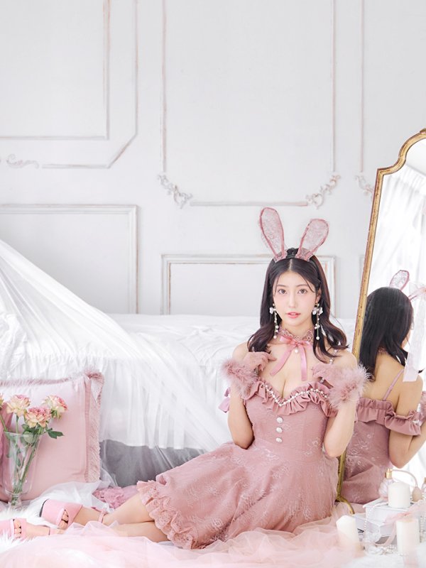 画像6: 【SALE!!】【即日発送！】【ハロウィン】 バニーショートインロングワンピース 【コスプレ5点セット】【XS-XLサイズ/2カラー】[OF04]