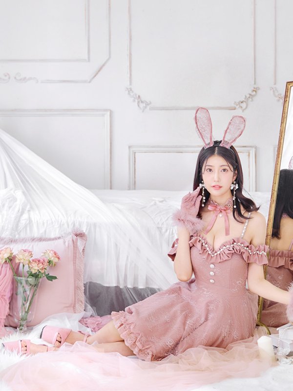 画像8: 【SALE!!】【即日発送！】【ハロウィン】 バニーショートインロングワンピース 【コスプレ5点セット】【XS-XLサイズ/2カラー】[OF04]