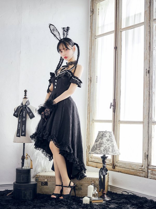 画像5: 【SALE!!】【即日発送！】【ハロウィン】 バニーショートインロングワンピース 【コスプレ5点セット】【XS-XLサイズ/2カラー】[OF04]