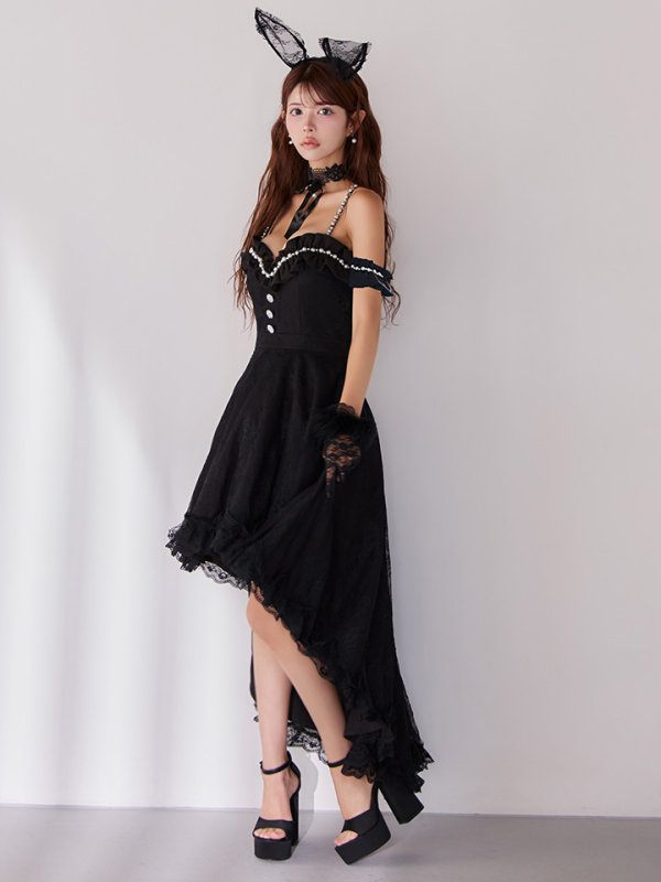 画像36: 【SALE!!】【即日発送！】【ハロウィン】 バニーショートインロングワンピース 【コスプレ5点セット】【XS-XLサイズ/2カラー】[HC03]