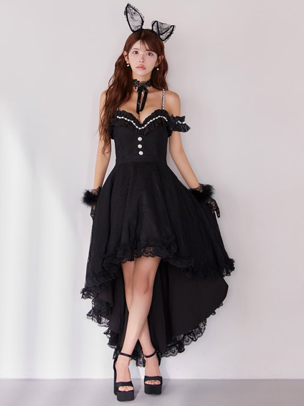 画像16: 【SALE!!】【即日発送！】【ハロウィン】 バニーショートインロングワンピース 【コスプレ5点セット】【XS-XLサイズ/2カラー】[HC03]