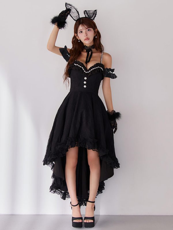 画像19: 【SALE!!】【即日発送！】【ハロウィン】 バニーショートインロングワンピース 【コスプレ5点セット】【XS-XLサイズ/2カラー】[HC03]