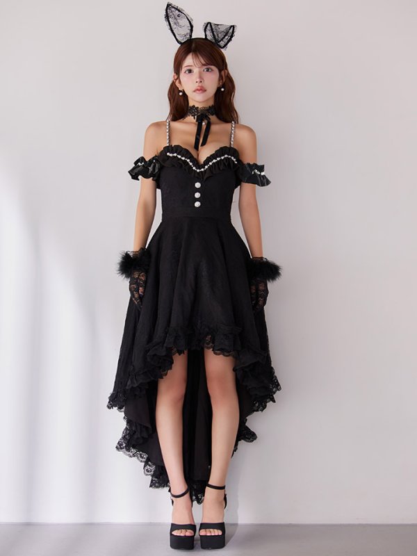 画像9: 【SALE!!】【即日発送！】【ハロウィン】 バニーショートインロングワンピース 【コスプレ5点セット】【XS-XLサイズ/2カラー】[HC03]