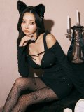 【即日発送！】【ハロウィン】 黒猫ワンピース 【コスプレ4点セット】 【XS-XLサイズ/２カラー】[HC03]