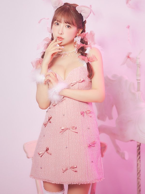 画像16: 【SALE!!】【即日発送！】【ハロウィン】猫リボンツイードワンピース 【コスプレ5点セット】 【XS-XLサイズ/2カラー】[OF01]