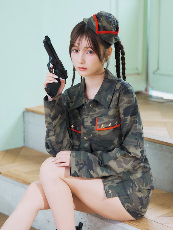 画像8: 【SALE!!】【ハロウィン】アーミーガールセットアップ 【コスプレ6点セット】 【XS-Lサイズ/1カラー】[HC03]