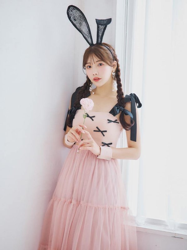 画像5: 【SALE!!】【即日発送！】【ハロウィン】バニーリボンチュールワンピース 【コスプレ4点セット】 【S-Lサイズ/1カラー】[OF01]
