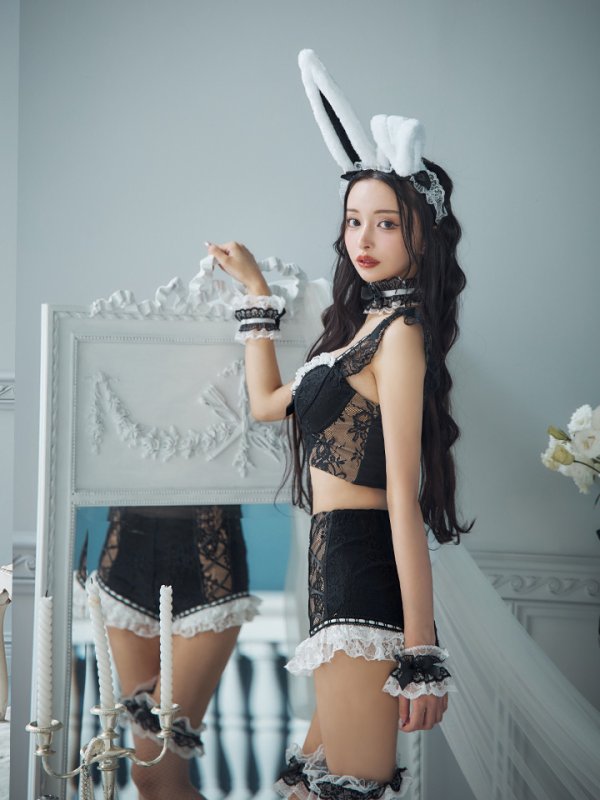 画像7: 【SALE!!】【即日発送！】【ハロウィン】 総レースバニーフリルセットアップ【コスプレ7点セット】【XS-Lサイズ/3カラー】[HC03]