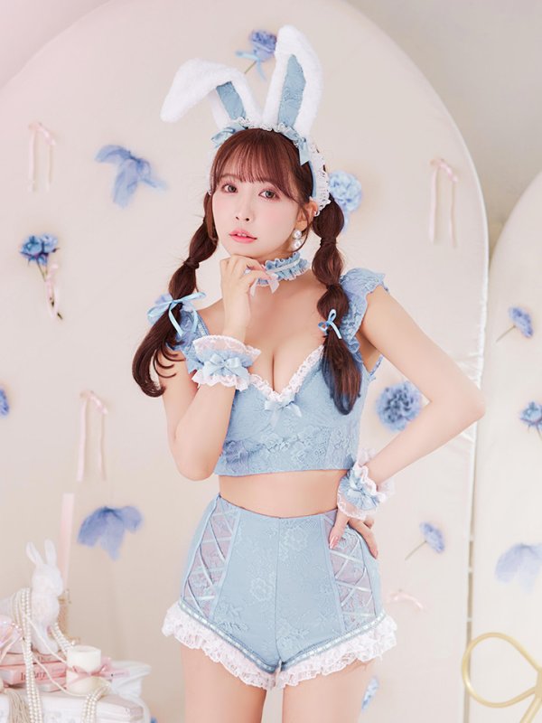 画像30: 【SALE!!】【即日発送！】【ハロウィン】 総レースバニーフリルセットアップ【コスプレ7点セット】【XS-Lサイズ/3カラー】[OF04]