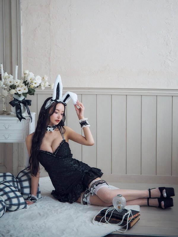 画像6: 【SALE!!】【即日発送！】【ハロウィン】 総レースバニーミニマーメイドワンピ【コスプレ6点セット】【XS-Lサイズ/3カラー】[OF04]