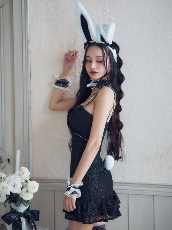 画像8: 【SALE!!】【即日発送！】【ハロウィン】 総レースバニーミニマーメイドワンピ【コスプレ6点セット】【XS-Lサイズ/3カラー】[OF04]