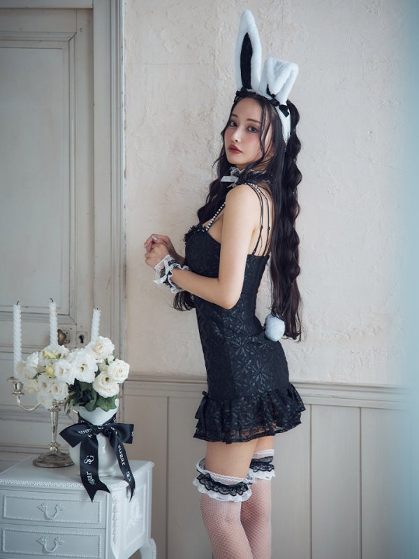 画像9: 【SALE!!】【即日発送！】【ハロウィン】 総レースバニーミニマーメイドワンピ【コスプレ6点セット】【XS-Lサイズ/3カラー】[OF04]