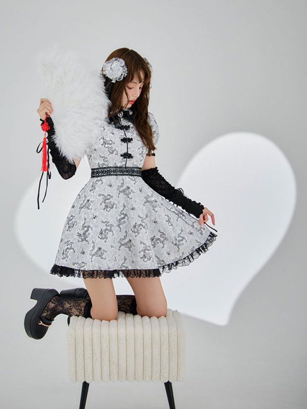 画像25: 【ハロウィン】アームウォーマー付きフレアスカートチャイナ 【コスプレ5点セット】 【S-XLサイズ/4カラー】[HC03]