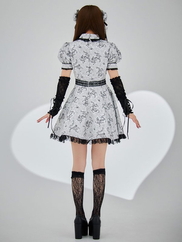 画像28: 【ハロウィン】アームウォーマー付きフレアスカートチャイナ 【コスプレ5点セット】 【S-XLサイズ/4カラー】[HC03]