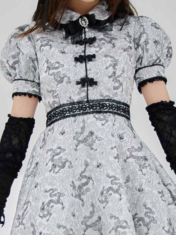 画像29: 【ハロウィン】アームウォーマー付きフレアスカートチャイナ 【コスプレ5点セット】 【S-XLサイズ/4カラー】[HC03]