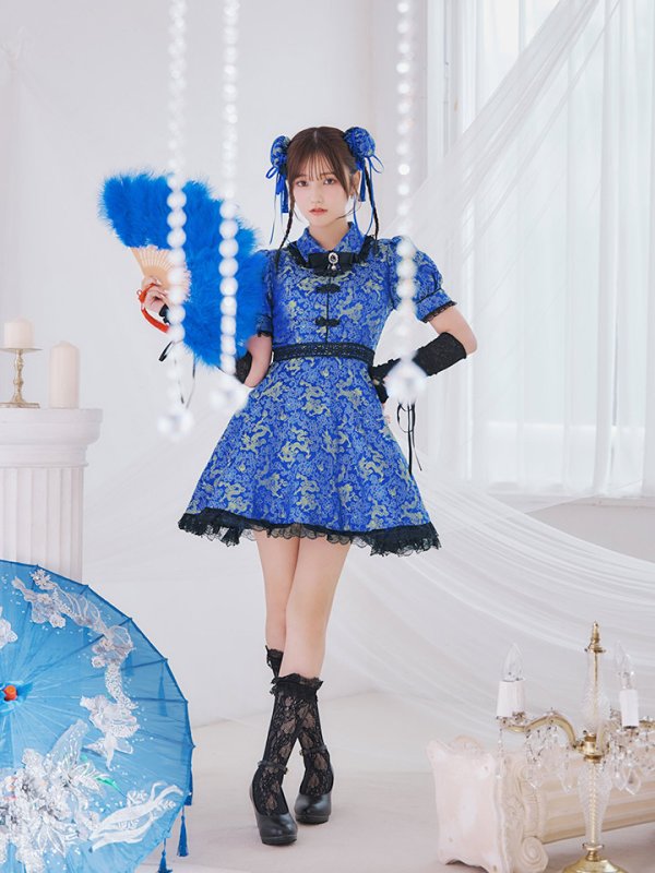 画像13: 【即日発送！】【ハロウィン】アームウォーマー付きフレアスカートチャイナ 【コスプレ5点セット】 【S-XLサイズ/２カラー】(SE01YN)[OF04]