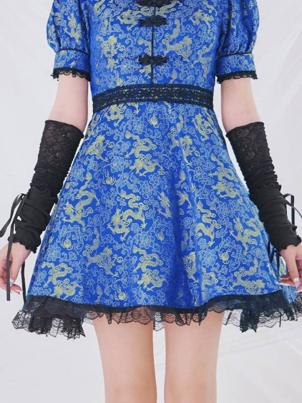 画像22: 【即日発送！】【ハロウィン】アームウォーマー付きフレアスカートチャイナ 【コスプレ5点セット】 【S-XLサイズ/２カラー】(SE01YN)[OF04]