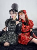 【即日発送！】【ハロウィン】アームウォーマー付きフレアスカートチャイナ 【コスプレ5点セット】 【S-XLサイズ/２カラー】(SE01YN)[YMT]