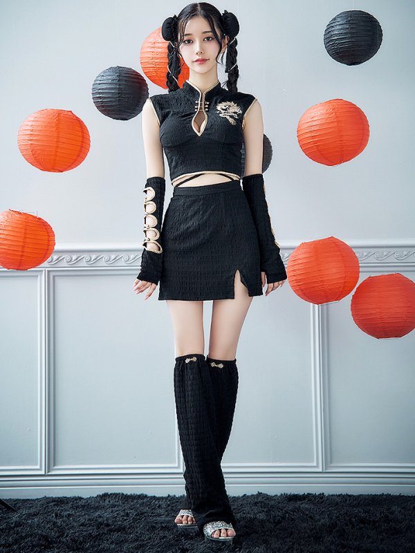 画像7: 【ハロウィン】ドラゴンプリントチャイナセットアップ 【コスプレ5点セット】【XS-Lサイズ/1カラー】(SE01YN)[HC03]