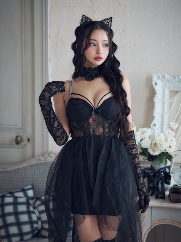 画像6: 【SALE!!】【即日発送！】【ハロウィン】チュールキャミワンピース 【コスプレ4点セット】【XS-Mサイズ/1カラー】[HC03]