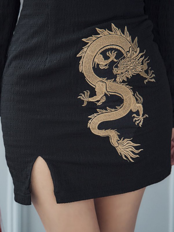 画像14: 【ハロウィン】ドラゴンプリントチャイナドレス 【コスプレ3点セット】【XS-Lサイズ/1カラー】(SE01YN)[OF04]