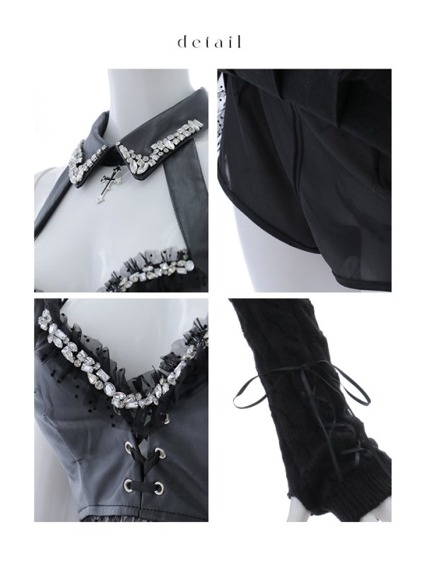 画像29: 【即日発送】【送料無料！】【ハロウィン】【うづきふうかコラボ】 レザーデビルセットアップ 【コスプレ6点セット】[HC03]