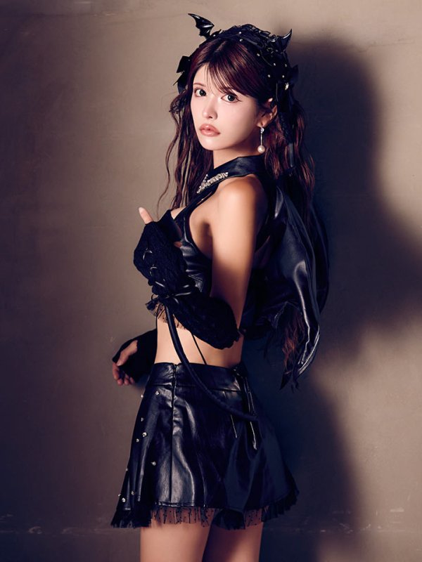 画像12: 【即日発送】【送料無料！】【ハロウィン】【うづきふうかコラボ】 レザーデビルセットアップ 【コスプレ6点セット】[HC03]