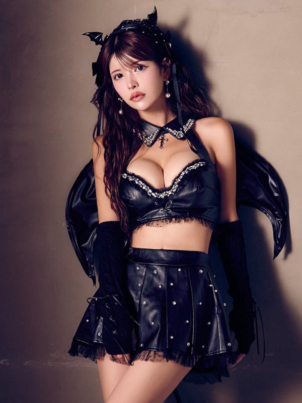 画像14: 【即日発送】【送料無料！】【ハロウィン】【うづきふうかコラボ】 レザーデビルセットアップ 【コスプレ6点セット】[HC03]