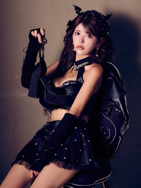 画像5: 【即日発送】【送料無料！】【ハロウィン】【うづきふうかコラボ】 レザーデビルセットアップ 【コスプレ6点セット】[HC03]