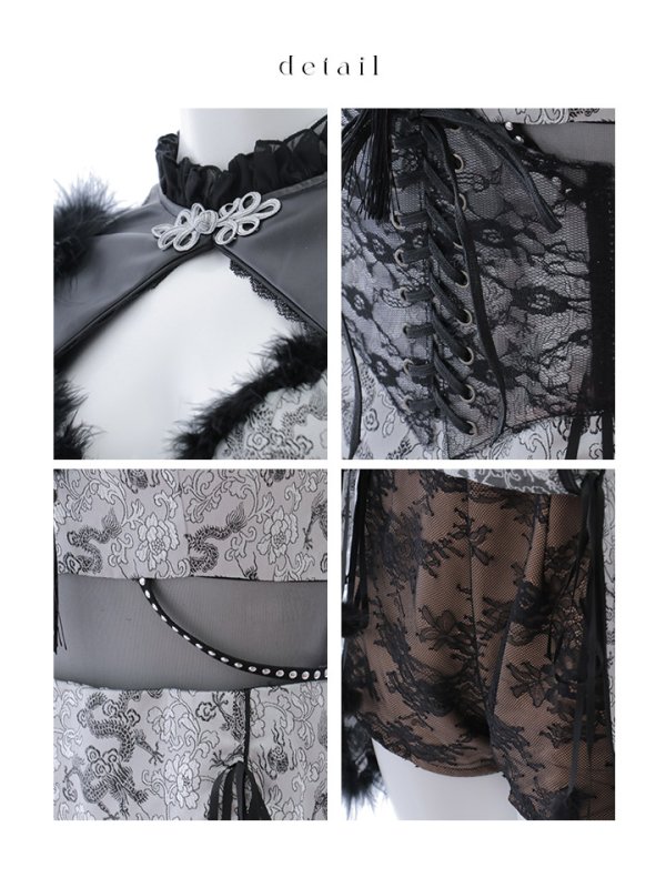 画像20: 【即日発送】【ハロウィン】【桜咲乃愛コラボ】チャイナオールインワン【コスプレ6点セット】【XS-Lサイズ/1カラー】(SE01YN)[OF01]