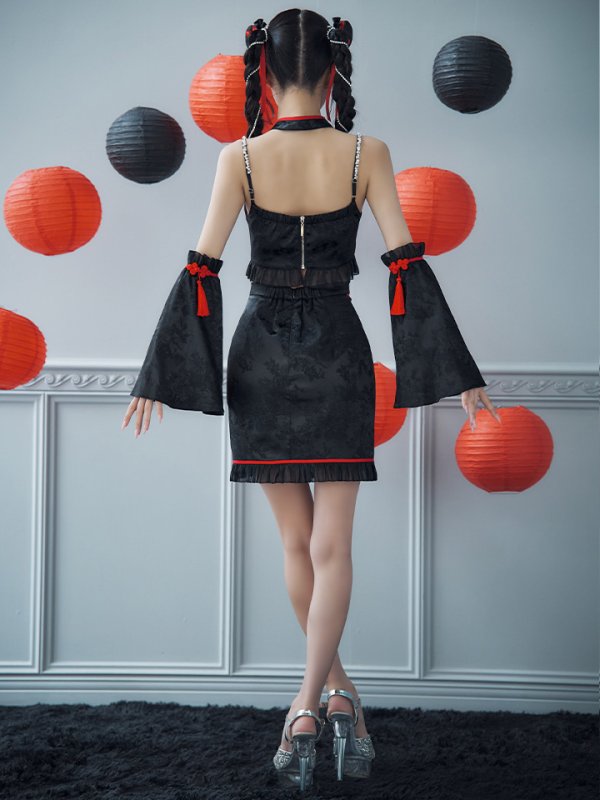 画像21: 【ハロウィン】ベルスリーブチャイナセットアップ 【コスプレ5点セット】【XS-Mサイズ/1カラー】オフショルチャイナワンピース 【コスプレ6点セット】 【XS-Lサイズ/3カラー】(SE01YN)[OF04]