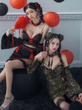 【ハロウィン】ベルスリーブチャイナセットアップ 【コスプレ5点セット】【XS-Mサイズ/1カラー】オフショルチャイナワンピース 【コスプレ6点セット】 【XS-Lサイズ/3カラー】(SE01YN)[YMT]