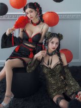 【ハロウィン】ベルスリーブチャイナセットアップ 【コスプレ5点セット】【XS-Mサイズ/1カラー】オフショルチャイナワンピース 【コスプレ6点セット】 【XS-Lサイズ/3カラー】(SE01YN)[YMT]
