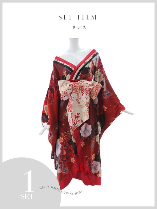 画像37: 【即日発送！】【ハロウィン】花魁ショートインロングワンピース 【コスプレ】【S-XLサイズ/2カラー】[OF01]