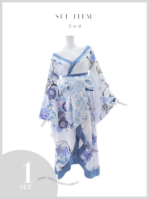 画像41: 【即日発送！】【ハロウィン】花魁ショートインロングワンピース 【コスプレ】【S-XLサイズ/2カラー】[OF01]