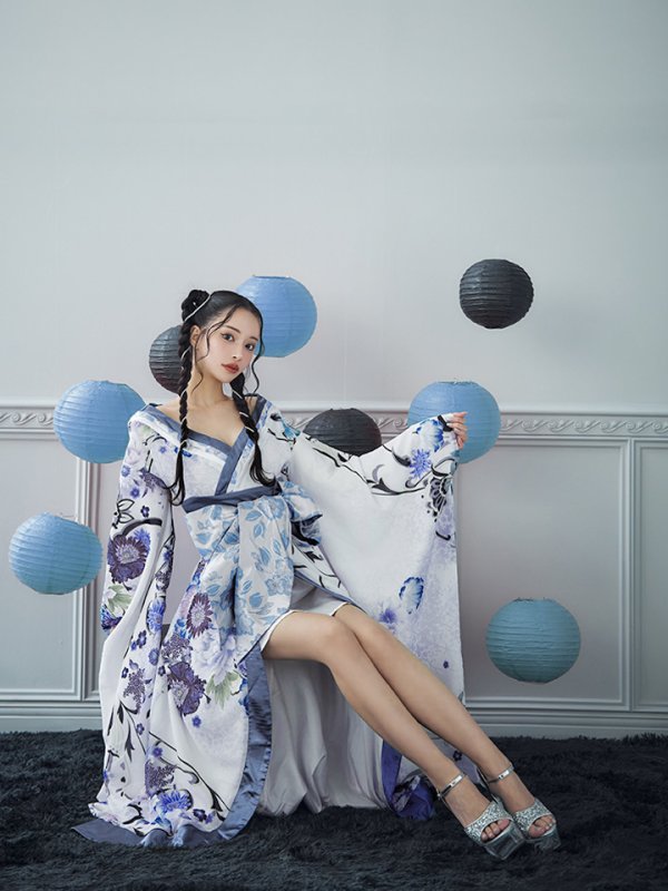 画像4: 【即日発送！】【ハロウィン】花魁ショートインロングワンピース 【コスプレ】【S-XLサイズ/2カラー】[OF01]