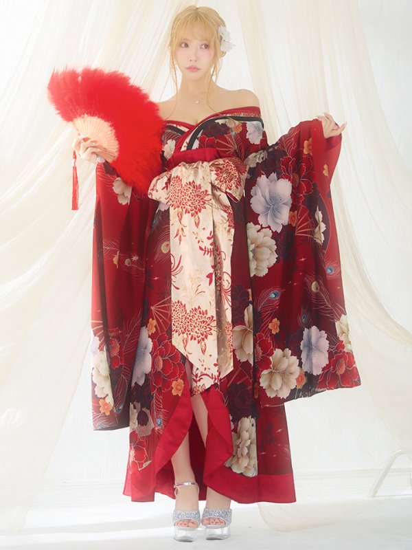 画像4: 【即日発送！】【ハロウィン】花魁ショートインロングワンピース 【コスプレ】【S-XLサイズ/2カラー】[OF01]