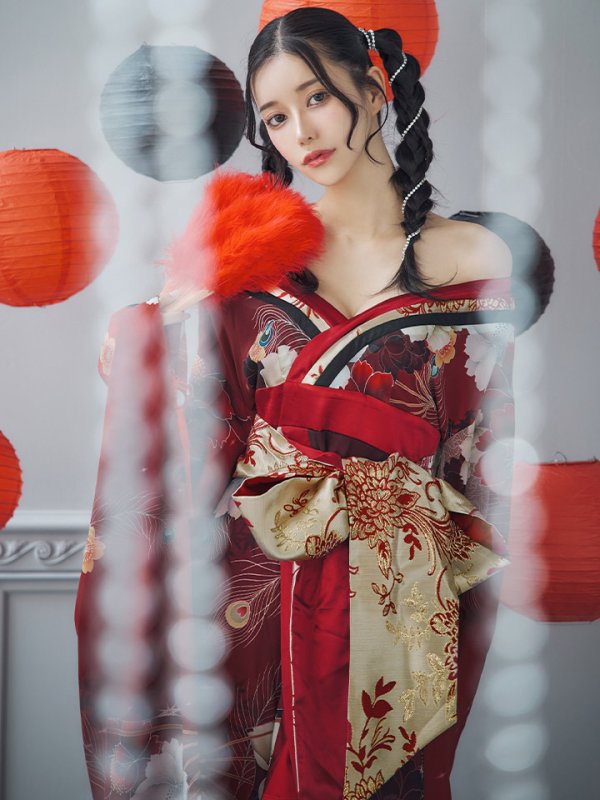 画像10: 【即日発送！】【ハロウィン】花魁ショートインロングワンピース 【コスプレ】【S-XLサイズ/2カラー】[OF01]