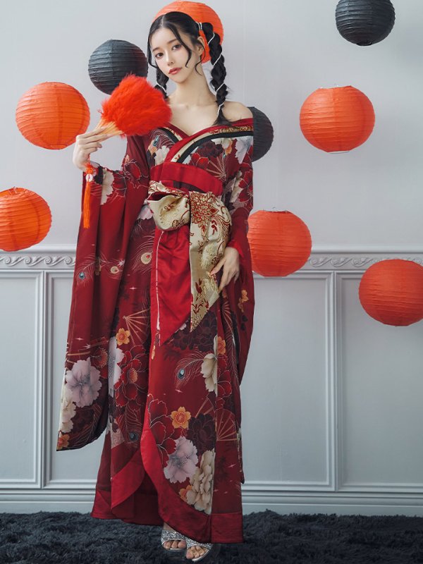 画像13: 【即日発送！】【ハロウィン】花魁ショートインロングワンピース 【コスプレ】【S-XLサイズ/2カラー】[OF01]