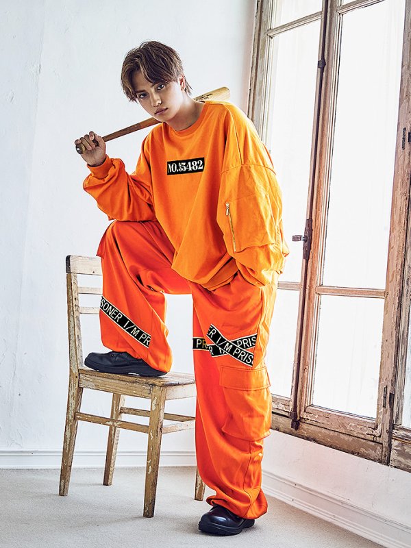 画像5: 【SALE!!】【即日発送！】【ハロウィン】 オレンジ囚人トレーナーセット 【コスプレ2点セット】【XXLサイズ/1カラー】(HC206-SV)[HC03]