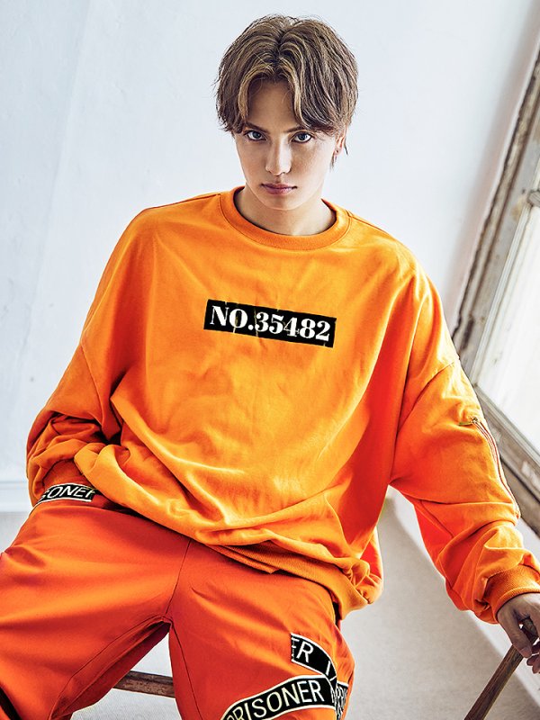 画像8: 【SALE!!】【即日発送！】【ハロウィン】 オレンジ囚人トレーナーセット 【コスプレ2点セット】【XXLサイズ/1カラー】(HC206-SV)[HC03]