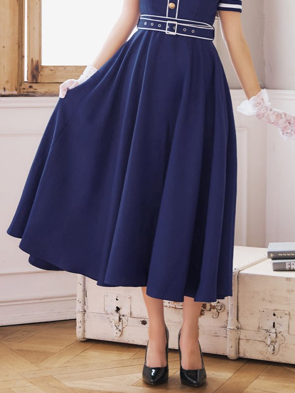 画像17: 【即日発送！】【ハロウィン】CAロングフレアワンピース 【コスプレ5点セット】 【S-XLサイズ/1カラー】[OF01]