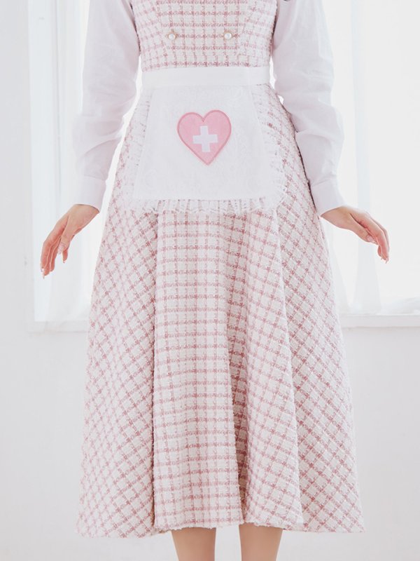 画像19: 【SALE!!】【即日発送！】【ハロウィン】ナースツイードロングフレア 【コスプレ3点セット】 【S-XLサイズ/1カラー】(CH02)[OF01]