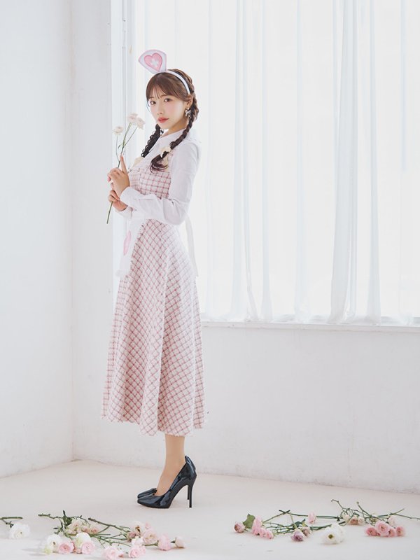 画像6: 【SALE!!】【即日発送！】【ハロウィン】ナースツイードロングフレア 【コスプレ3点セット】 【S-XLサイズ/1カラー】(CH02)[OF01]