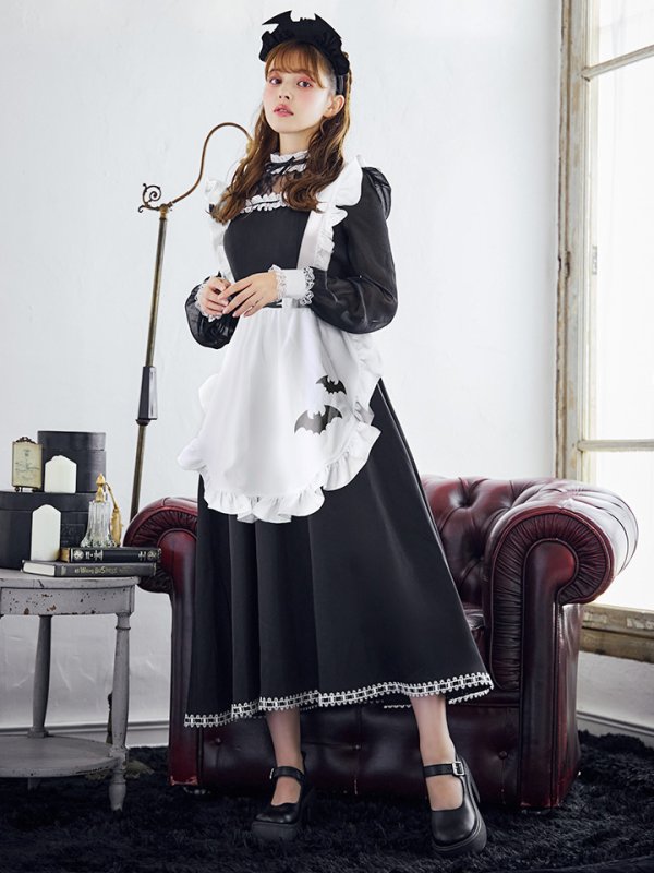 画像11: 【SALE!!】【即日発送！】【ハロウィン】クラシックメイドロングワンピース 【コスプレ3点セット】【S-XLサイズ/1カラー】[OF01]