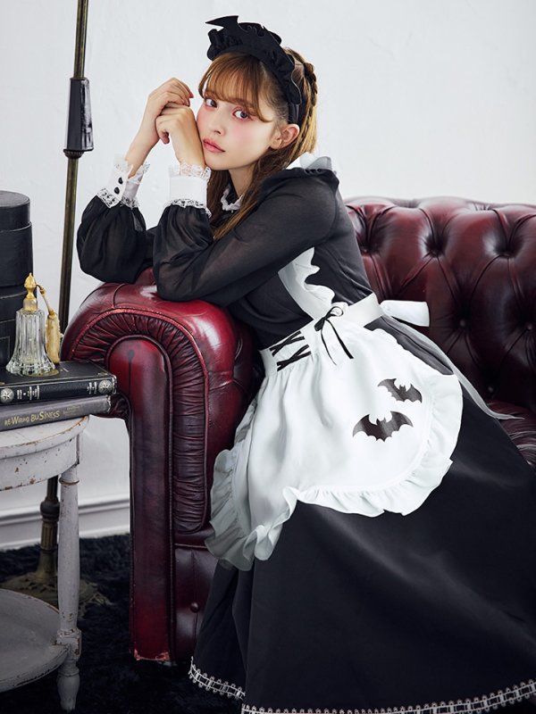 画像12: 【SALE!!】【即日発送！】【ハロウィン】クラシックメイドロングワンピース 【コスプレ3点セット】【S-XLサイズ/1カラー】[OF01]