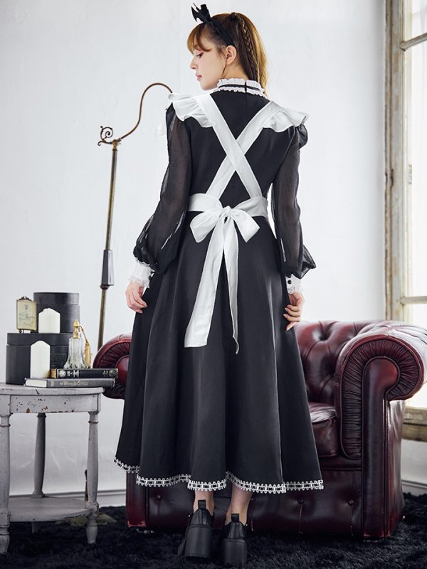 画像18: 【SALE!!】【即日発送！】【ハロウィン】クラシックメイドロングワンピース 【コスプレ3点セット】【S-XLサイズ/1カラー】[OF01]